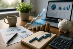 Cash flow forecasting dashboard with financial charts, cash reserves, and business performance analysis.