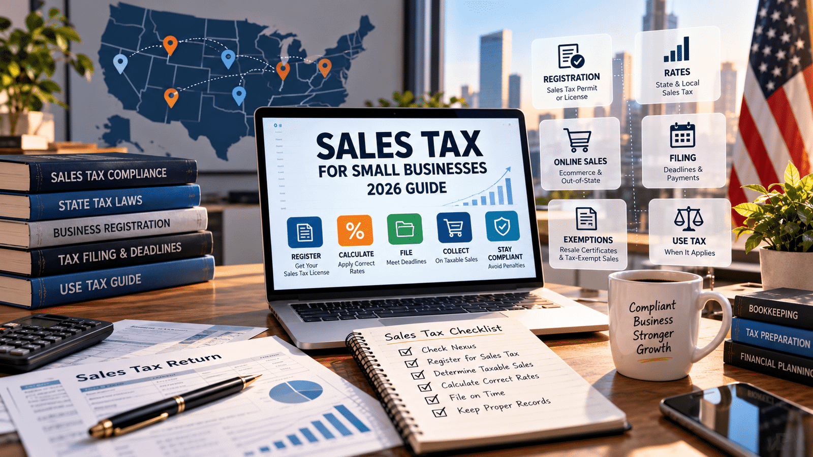Sales Tax for Small Businesses: 2026 Guide to Registration, Rates, Filing & Use Tax