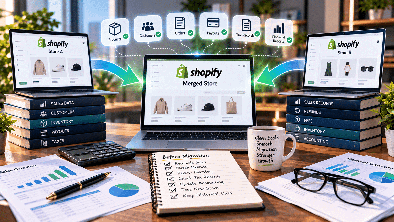 Merging Two Shopify Stores? What to Do With Your Books Before Migration