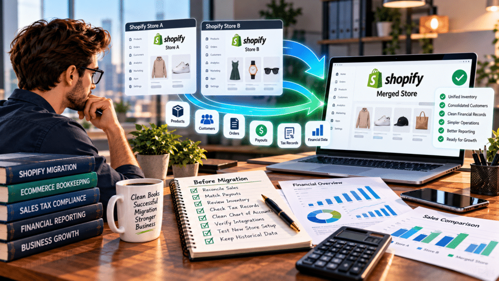 Merging Two Shopify Stores? What to Do With Your Books Before Migration