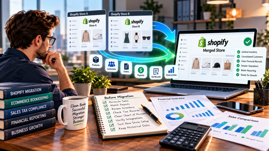 Merging Two Shopify Stores? What to Do With Your Books Before Migration